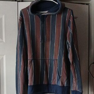 Abercrombie Kids Blue and Brown Striped Hoodie